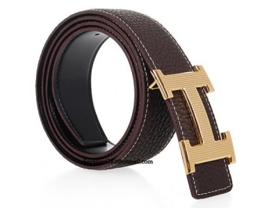 Hermes 2014 Classic Stripe Leather Reversible Belt Vertical Stri