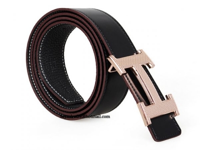 Hermes 2014 Classic Stripe Leather Reversible Belt Rhombus Strip