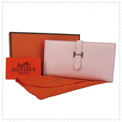 Hermes Bearn Gusset Wallet Pink