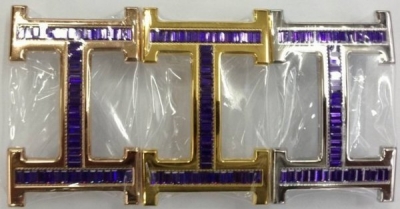 Hermes 18k Buckle With Crystal Purple