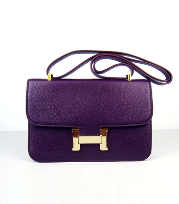 Hermes Constance Togo Leather Bag HSH020 Purple Gold