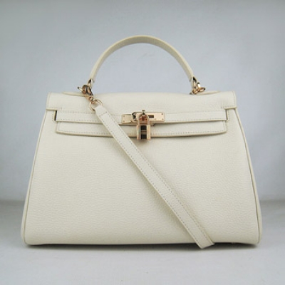 Hermes Kelly 32Cm Togo Leather Handbag Beige Gold