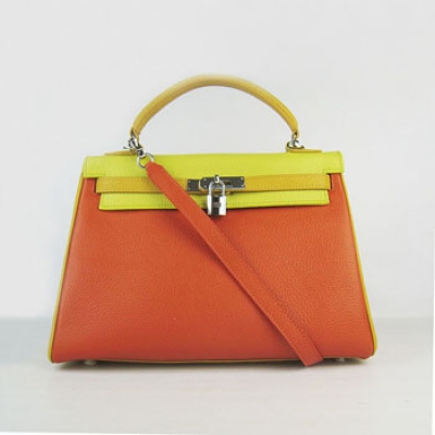 Hermes Kelly 32Cm Togo Lemon/Yellow/Orange Silver