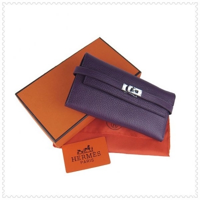 Hermes Kelly Wallet Purple